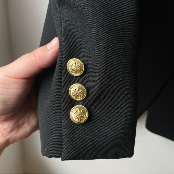 Vintage Hunter’s Glen Black Classic Single Button Blazer Suit Jacket Size 10 - Picture 8 of 16